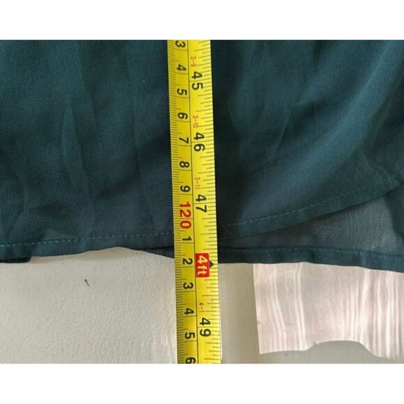 Lulus Emerald Green Maxi Dress With Plunging Neckline & Side Slit Size Large - Picture 11 of 12